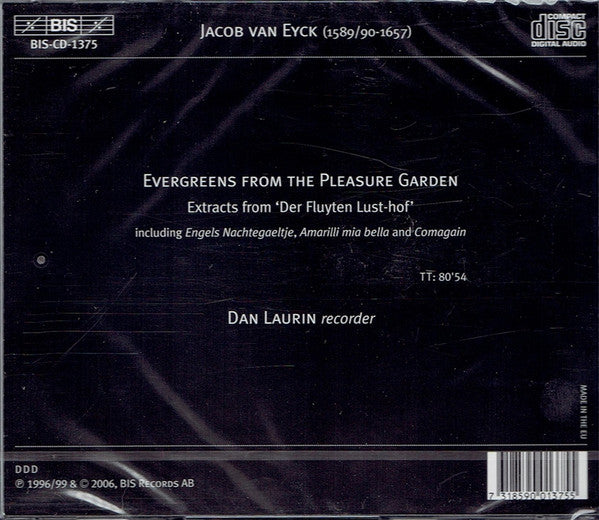 Jacob Van Eyck*, Dan Laurin : Evergreens From The Pleasure Garden (CD)