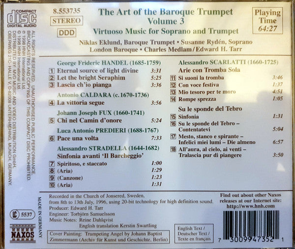 Susanne Rydén, Niklas Eklund : The Art of the Baroque Trumpet, Vol. 3 (CD)