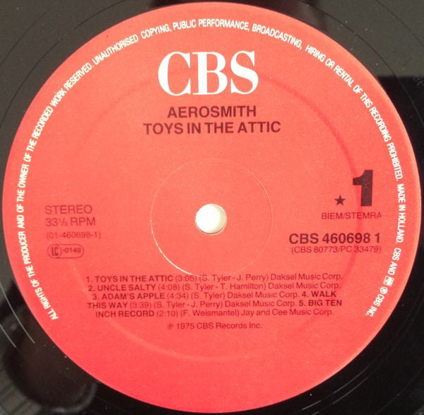 Aerosmith : Toys In The Attic (LP, Album, RE)