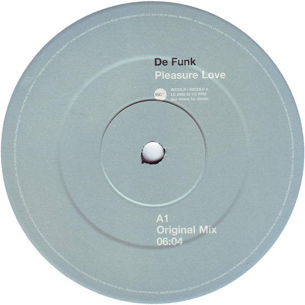 De Funk : Pleasure Love (12&quot;)