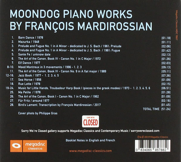 Moondog (2) By François Mardirossian : Piano Works (CD)