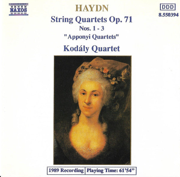 Haydn* - Kodály Quartet : String Quartets Op. 71, Nos 1 - 3 "Apponyi Quartets" (CD, Album)