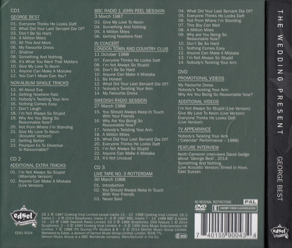 The Wedding Present : George Best (CD, Album, RE, RM + 2xCD, Album, RM + DVD-V, Comp,)