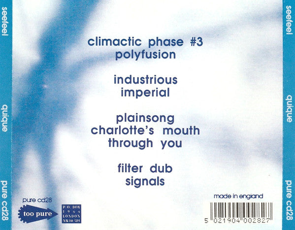 Seefeel : Quique (CD, Album, Jew)
