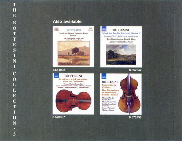 Giovanni Bottesini, Thomas Martin (5), Anthony Halstead, Jacquelyn Fugelle : Fantasia 'Lucia di Lammermoor', Fantasia 'Beatrice di Tenda', Grande Allegro di Concerto (CD, Album, RE)