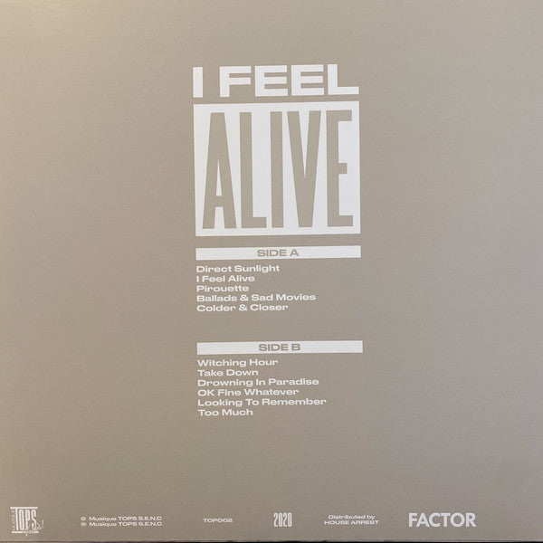 TOPS (3) : I Feel Alive (LP, Album, Ltd, Cok)