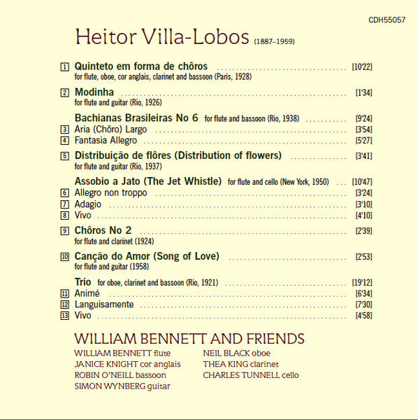 Villa-Lobos*, William Bennett And Friends : Music For Flute (CD, Album, RE)