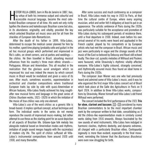 Villa-Lobos*, William Bennett And Friends : Music For Flute (CD, Album, RE)