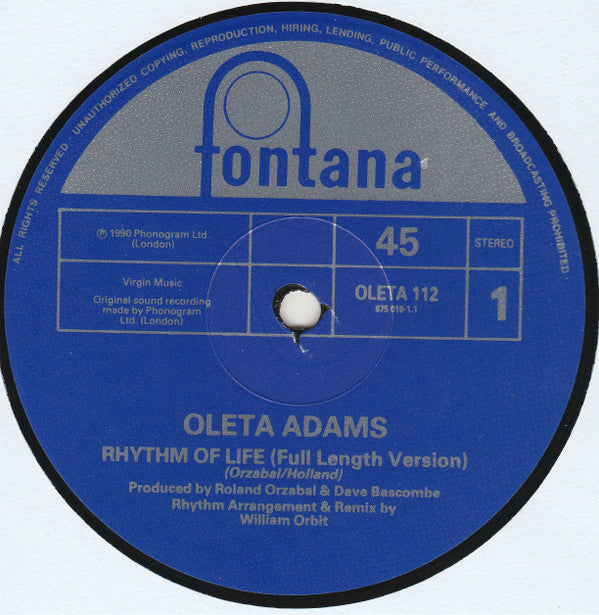 Oleta Adams : Rhythm Of Life (12&quot;)