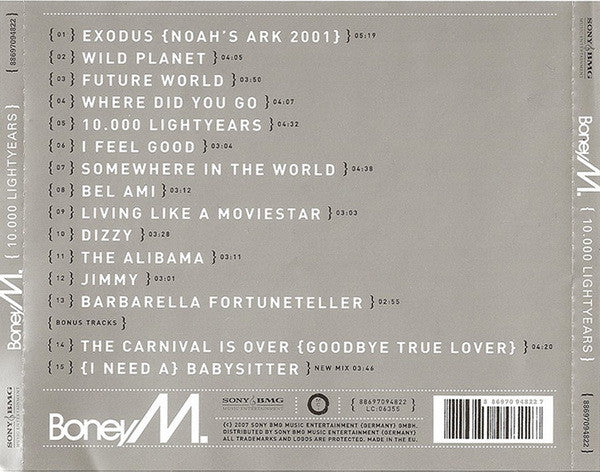 Boney M. : Ten Thousand Lightyears (CD, Album, RE, RM)