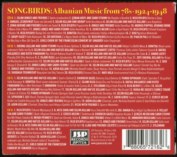Various : Songbirds (Albanian Music From 78s - 1924-1948) (4xCD, Comp)