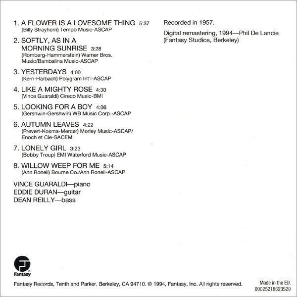 The Vince Guaraldi Trio* : A Flower Is A Lovesome Thing (CD, Album, RE, RM)