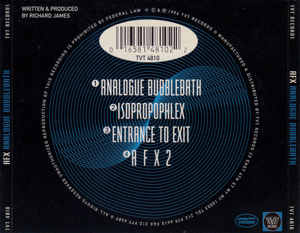 Aphex Twin : Analogue Bubblebath (CD, EP, RE)