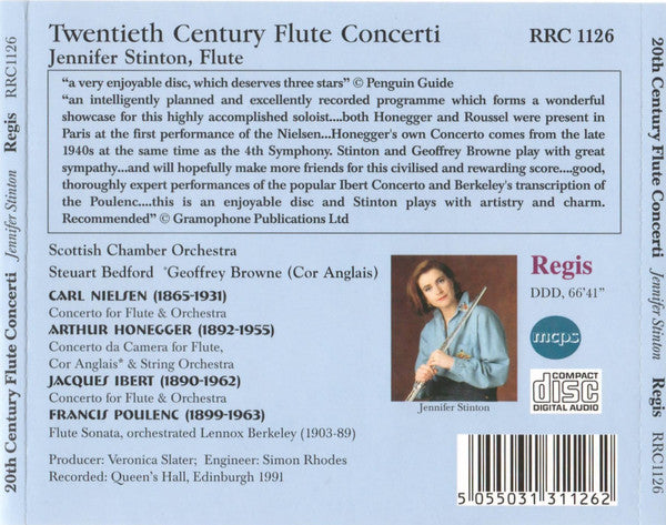 Nielsen* - Poulenc* - Ibert* - Honegger* / Jennifer Stinton, Scottish Chamber Orchestra, Steuart Bedford : 20th Century Flute Concerti (CD, RE)