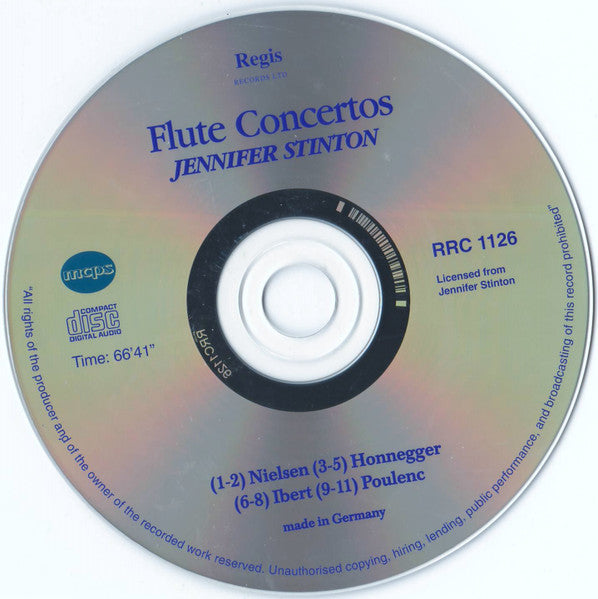 Nielsen* - Poulenc* - Ibert* - Honegger* / Jennifer Stinton, Scottish Chamber Orchestra, Steuart Bedford : 20th Century Flute Concerti (CD, RE)