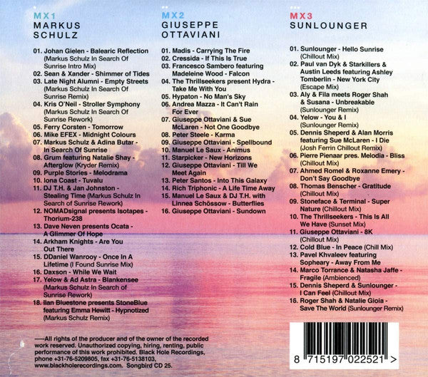 Markus Schulz, Giuseppe Ottaviani, Sunlounger : In Search Of Sunrise 16 (3xCD, Mixed)