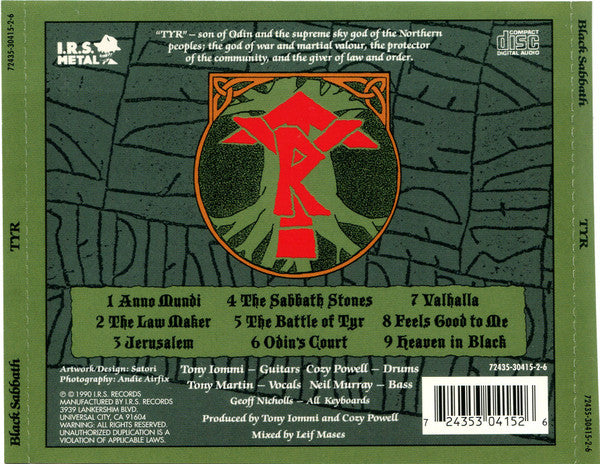 Black Sabbath : Tyr (CD, Album, RP)