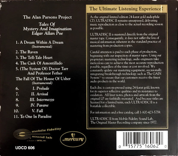 The Alan Parsons Project : Tales Of Mystery And Imagination - Edgar Allan Poe (CD, Album, RE, RM, 24k)