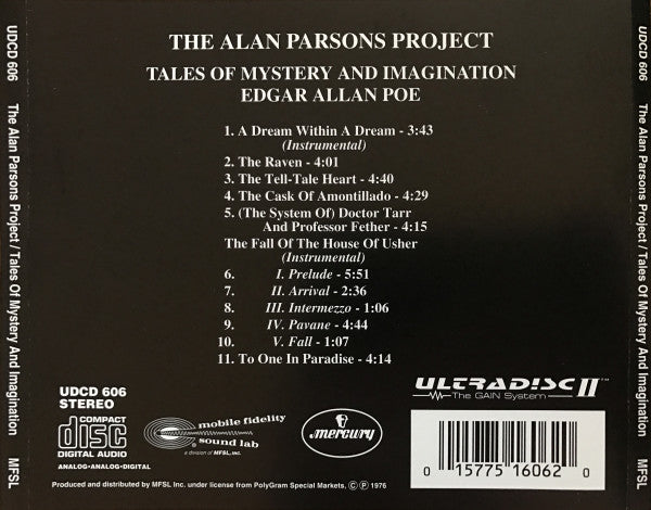 The Alan Parsons Project : Tales Of Mystery And Imagination - Edgar Allan Poe (CD, Album, RE, RM, 24k)