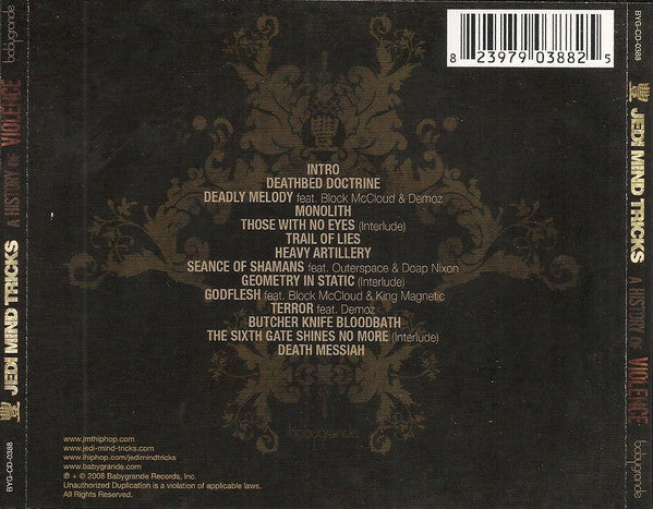 Jedi Mind Tricks : A History Of Violence (CD, Album)