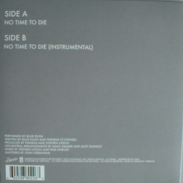 Billie Eilish : No Time To Die (7", Single, Ltd, Ice)