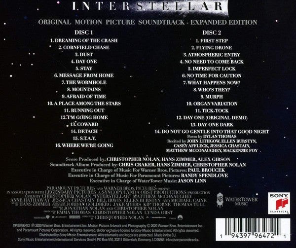 Hans Zimmer : Interstellar (Original Motion Picture Soundtrack) (2xCD, Album, Exp)