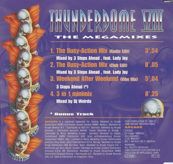 Various : Thunderdome VIII - The Megamixes (CD, Single, P/Mixed)