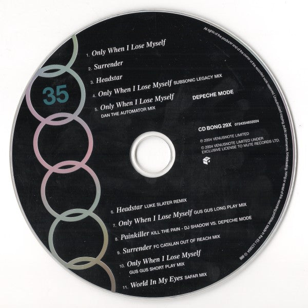 Depeche Mode : Only When I Lose Myself (CD, Single, RE, J-C)