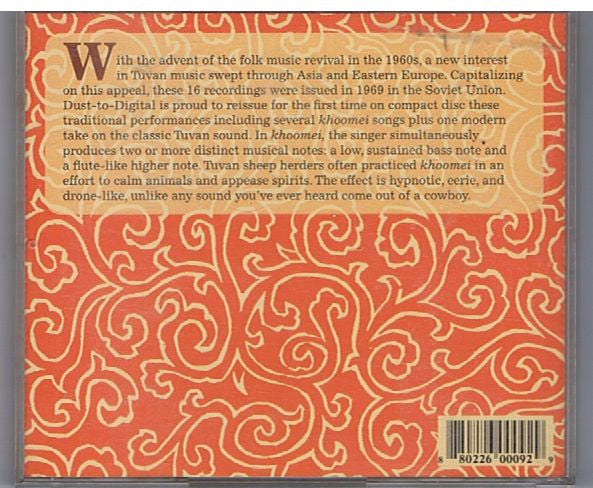 Various : Melodii Tuvi (Throat Songs And Folk Tunes From Tuva) (CD, RE, RM)