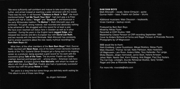 Bam Bam Boys : Bam Bam Boys (CD, Album)