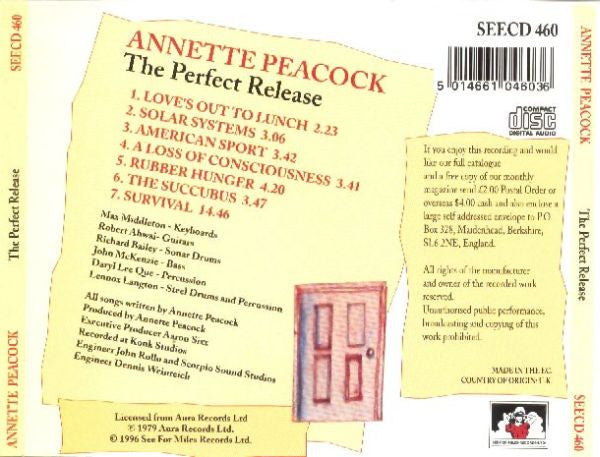Annette Peacock : The Perfect Release (CD, Album, RE)