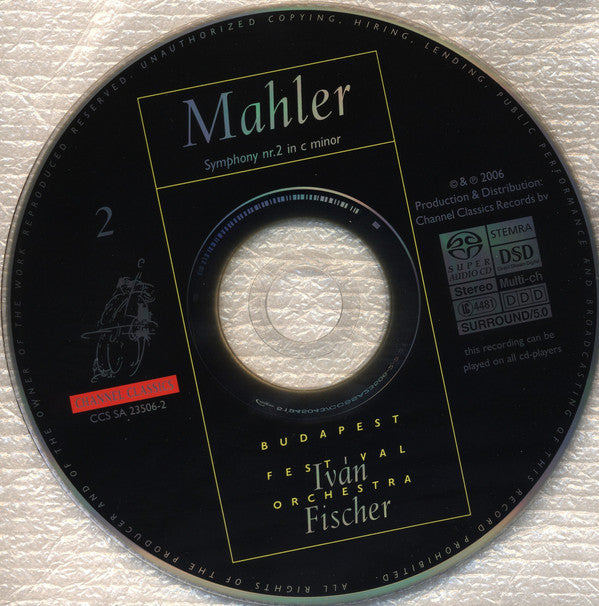 Mahler*, Iván Fischer*, Budapest Festival Orchestra, Birgit Remmert, Lisa Milne, Hungarian Radio Choir* : Symphony No. 2 "Resurrection" (2xSACD, Hybrid, Multichannel, Album, DSD)