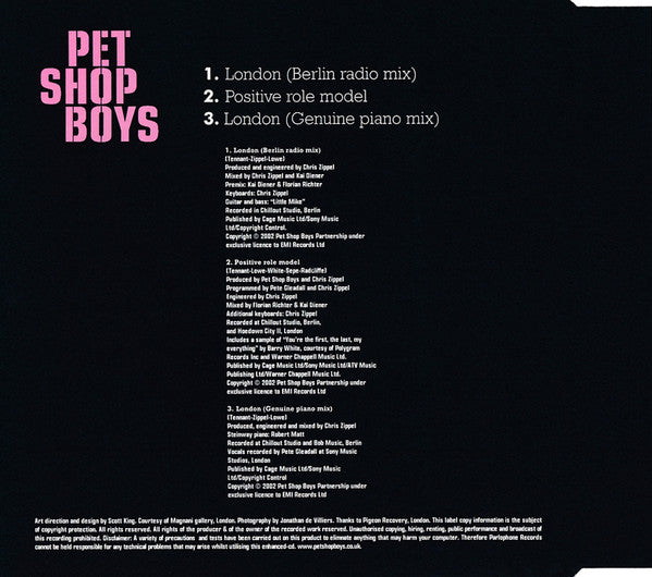 Pet Shop Boys : London (CD, Maxi)