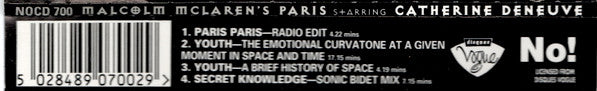 Malcolm McLaren Starring Catherine Deneuve : Malcolm McLaren's Paris (CD, Maxi)