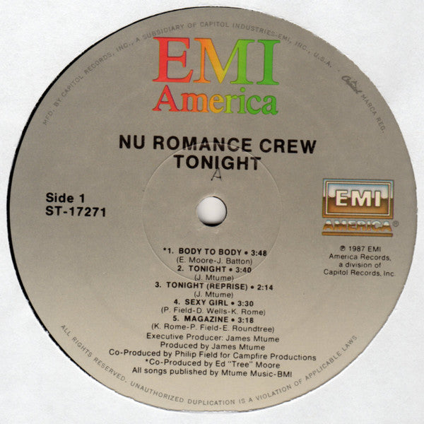 Nu Romance Crew : Tonight (LP, Album)