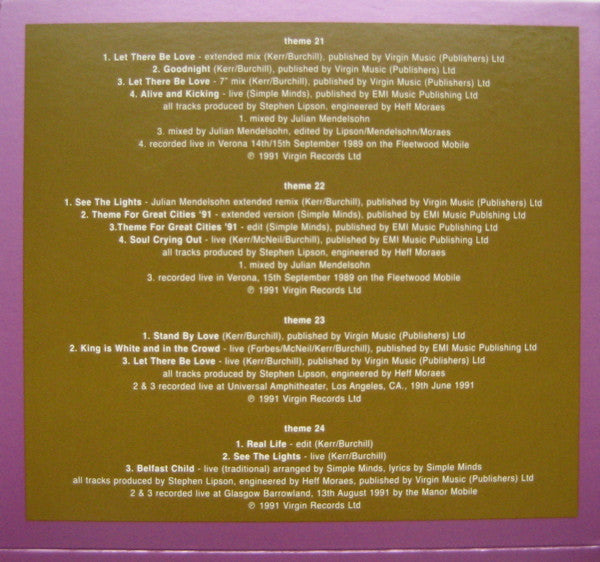 Simple Minds : Themes - Volume 5 : March 91 - September 92 (Comp + CD, EP + CD, EP + CD, EP + CD, EP + CD, EP)