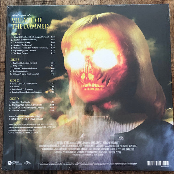 John Carpenter &amp; Dave Davies : Village Of The Damned (Original Motion Picture Soundtrack) (2xLP, Album, RSD, Dlx, RE, Ora)