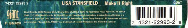 Lisa Stansfield : Make It Right (CD, Maxi)
