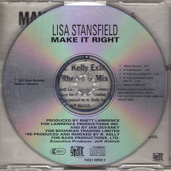 Lisa Stansfield : Make It Right (CD, Maxi)