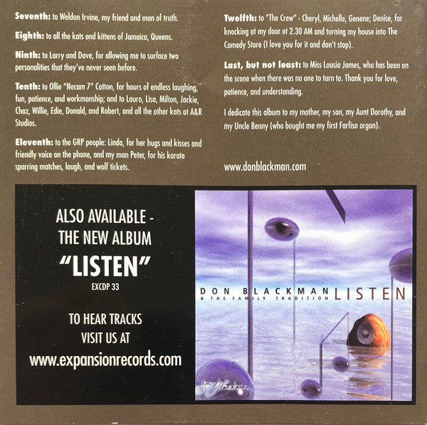 Don Blackman : Don Blackman (CD, Album, RE)