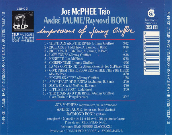 Joe McPhee Trio : Impressions Of Jimmy Giuffre (CD, Album)