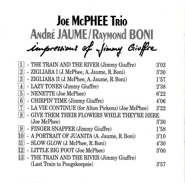 Joe McPhee Trio : Impressions Of Jimmy Giuffre (CD, Album)