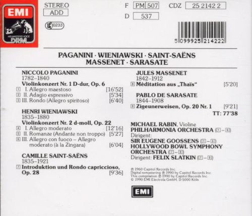 Michael Rabin : Works For Violin &amp; Orchestra (CD, Comp, RE, RP)