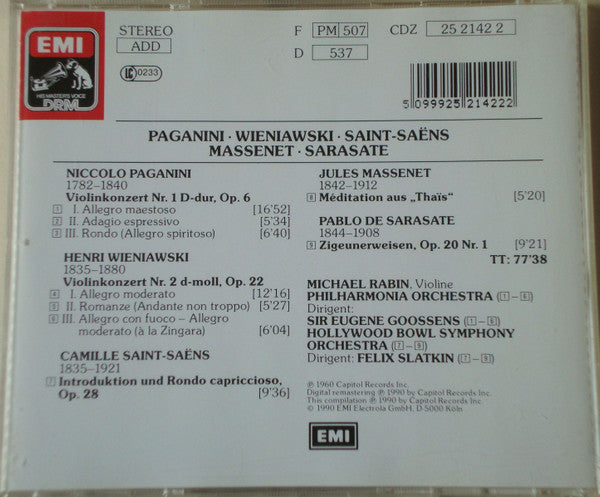 Michael Rabin : Works For Violin &amp; Orchestra (CD, Comp, RE, RP)