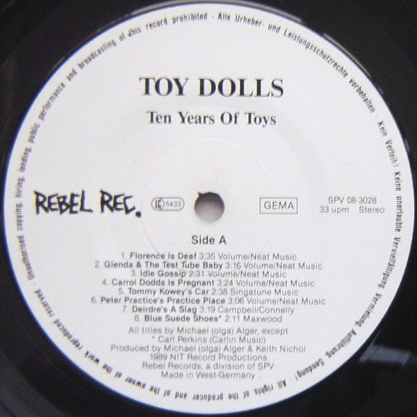 Toy Dolls : Ten Years Of Toys (LP, Album)