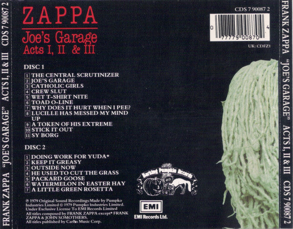 Frank Zappa : Joe's Garage Acts I, II &amp; III (2xCD, Comp, RE, RM)