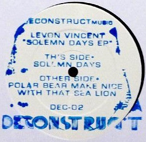 Levon Vincent : Solemn Days EP (12", EP, W/Lbl)