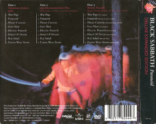 Black Sabbath : Paranoid (CD, Album, RE + DVD-V, Album, RE, Multichannel + C)
