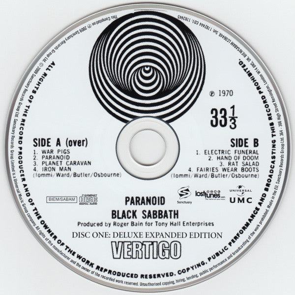 Black Sabbath : Paranoid (CD, Album, RE + DVD-V, Album, RE, Multichannel + C)