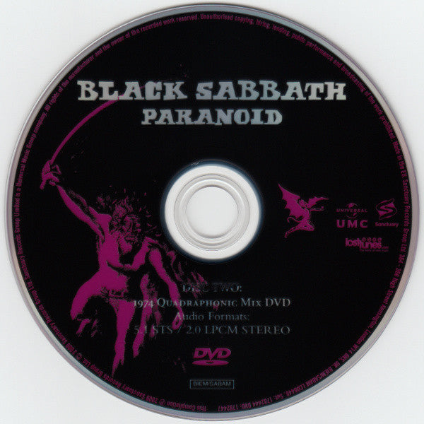 Black Sabbath : Paranoid (CD, Album, RE + DVD-V, Album, RE, Multichannel + C)